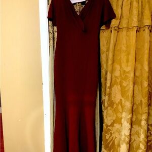 Maroon off shoulder formal